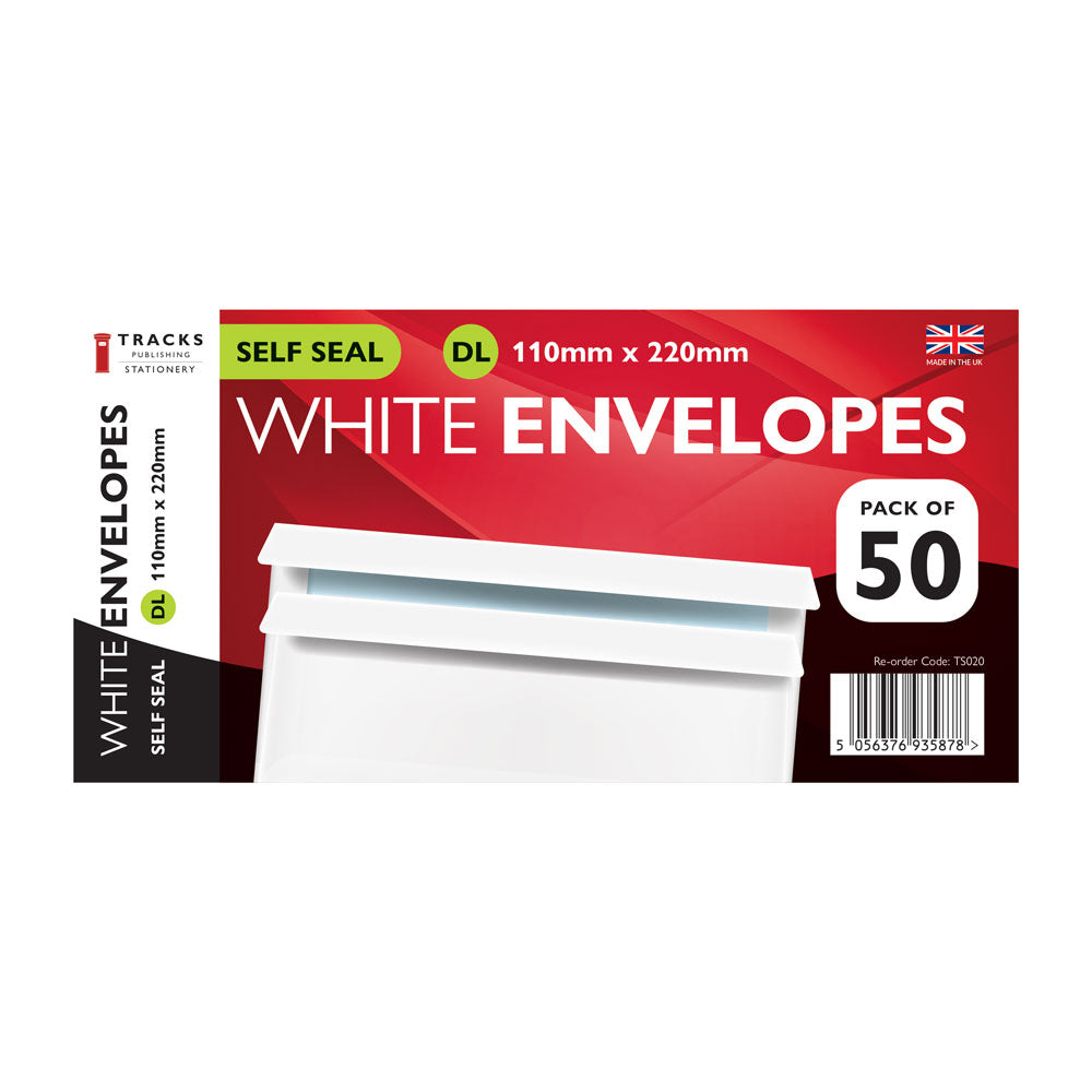 TS020 Size DL Seal Seal White Envelopes